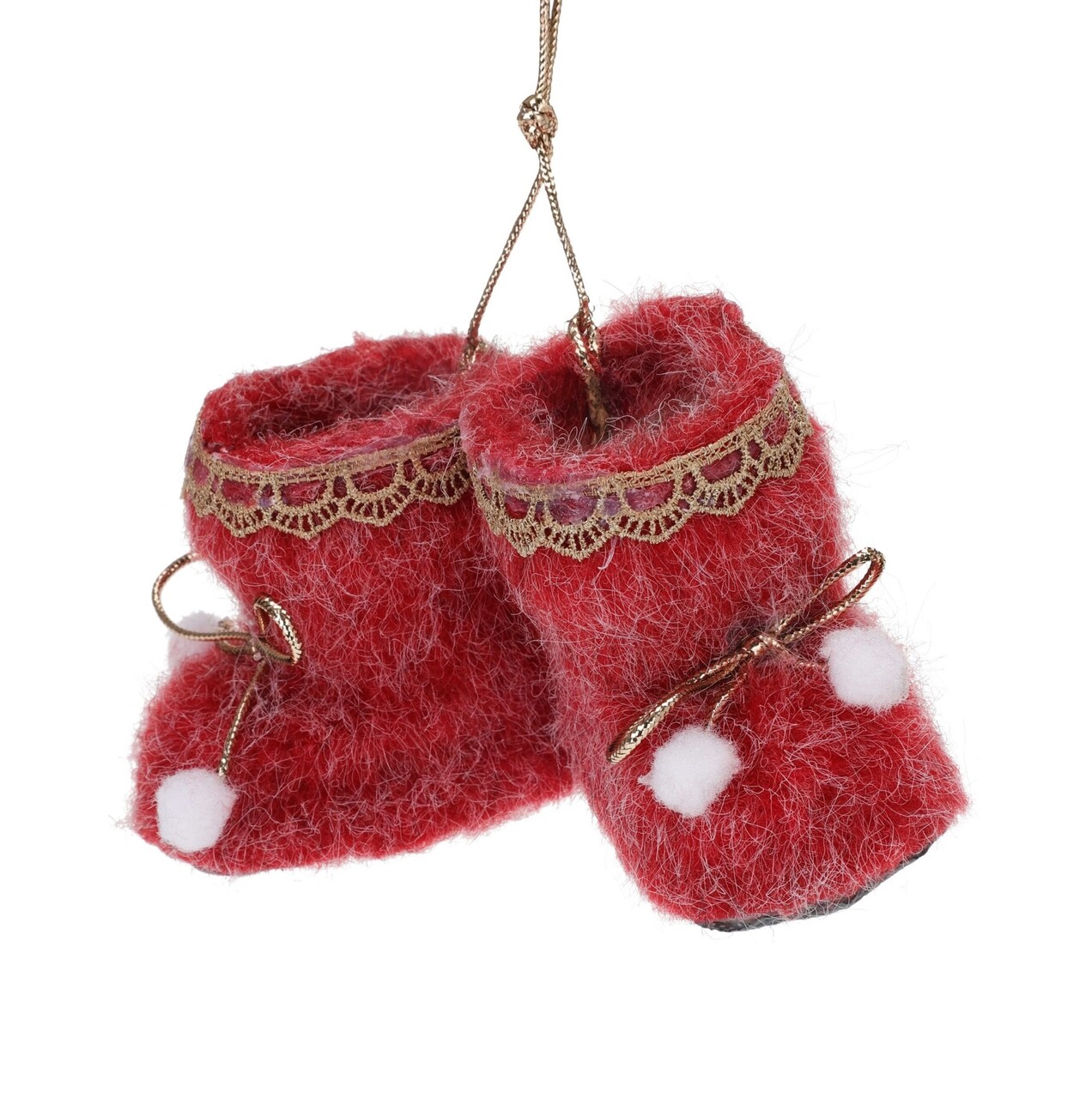 Decoratiune pentru brad Shoe Hanging v1, Excellent Houseware, 7.5x5x7 cm, poliester, rosu - imagine 3